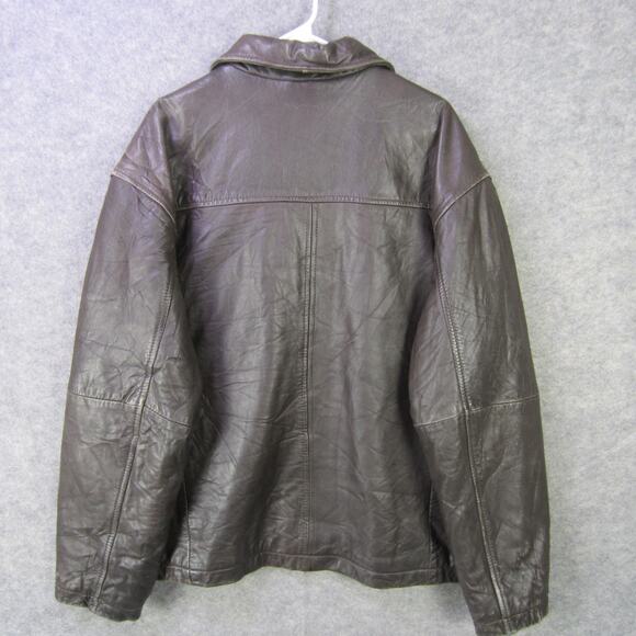 Alexander Julian Colours Jacket Mens XL Brown Leather Zip Front Collared Lined - Picture 5 of 7